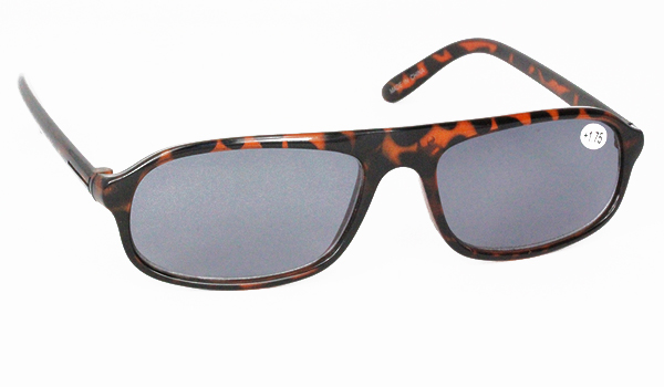 Solbrille med styrke i skildpaddebrun