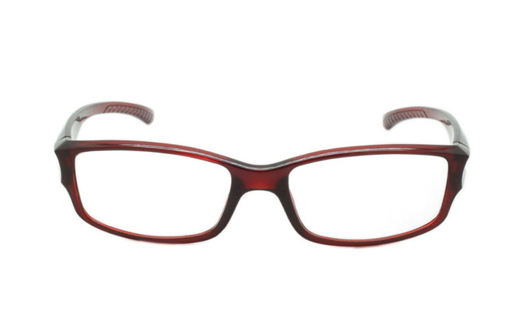 Rød-brun brille i enkelt design - hverdagsbriller.dk - billede 2