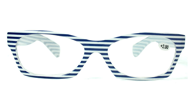 Blå-hvid cat eye brille med styrke - hverdagsbriller.dk - billede 2