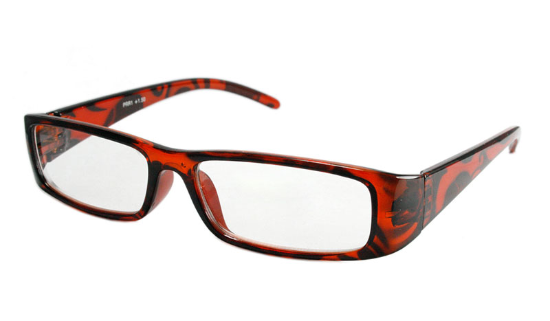 Rødbrun leopard brille i lækkert design.