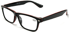 Læsebrille med rød stribe