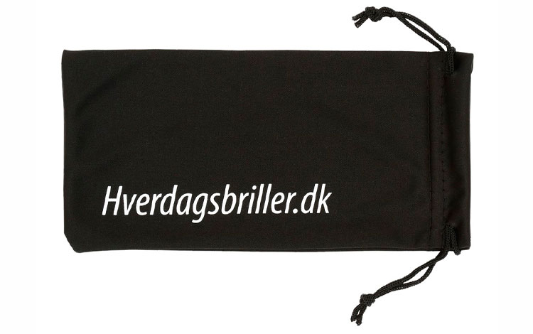 Microfiber solbrille og brille etui med Hverdagsbriller.dk logo