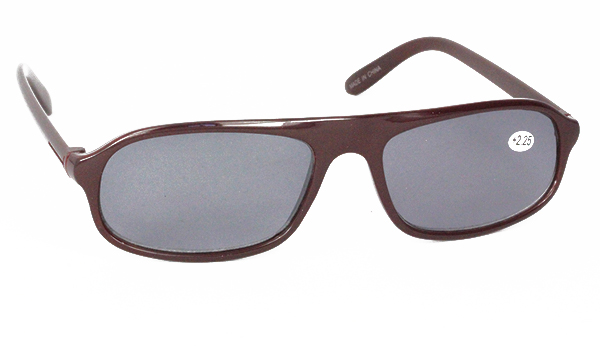 Solbrille med styrke i bordeaux rød - Design nr. b71