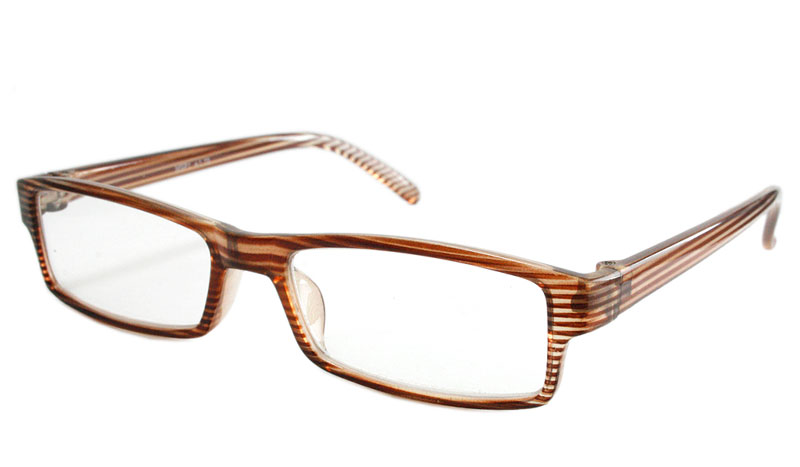 Flot brille i let stribet lyse brune farver. - Design nr. b101