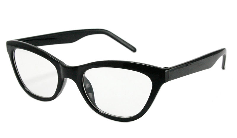 Sort cat-eye brille med styrke. Smart og feminint design.  - Design nr. b114