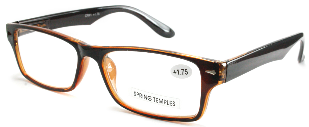 Læsebrille i brun med orange detaljer - Design nr. b12