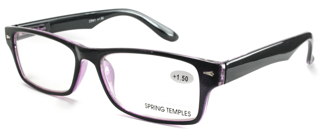 Læsebrille med lilla kant - Design nr. b14