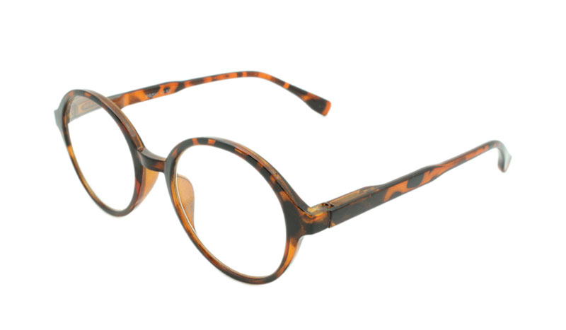 Flot moderigtig rund brille i skildpaddebrun - Design nr. b148