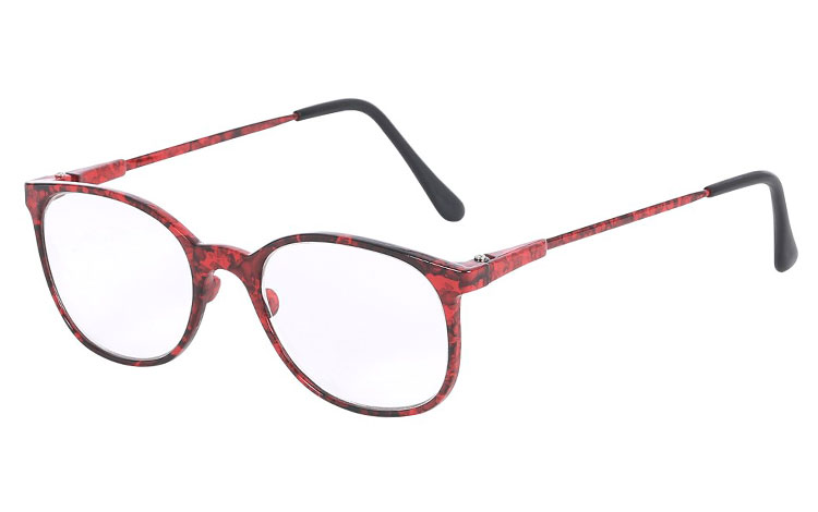 Hverdagsbrille med styrke i rødligt marmor look - Design nr. b162
