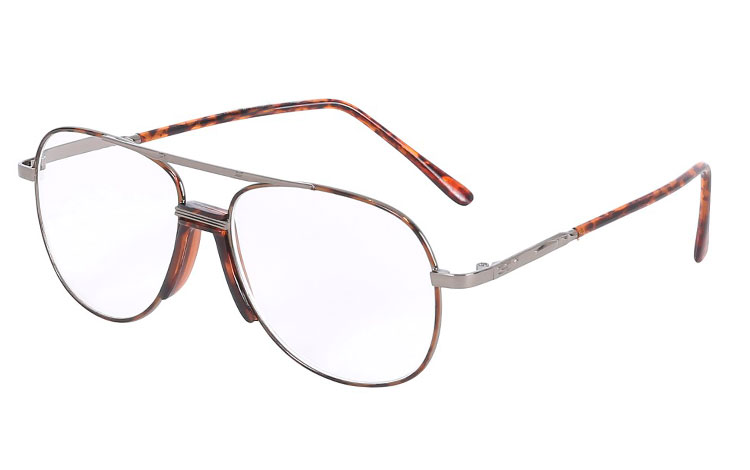 Smart metalbrille i retro design med næsestøtte