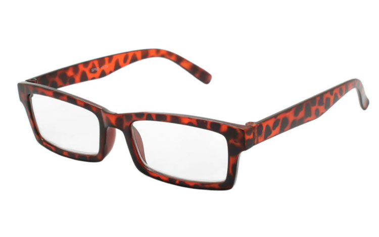 Rødbrun brille i kraftig kantet design - Design nr. b182
