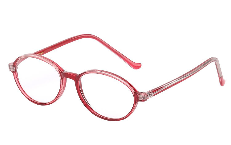 Oval brille i bordeaux farvet stel - Design nr. b194