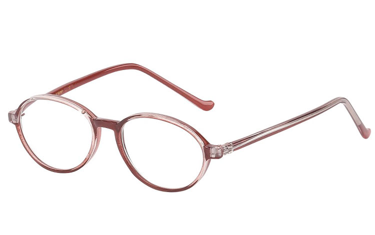 Oval brille i sveskebrunt stel - Design nr. b196