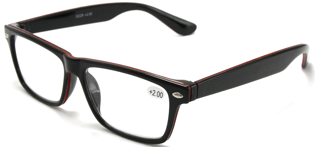 Læsebrille med rød stribe - Design nr. b20