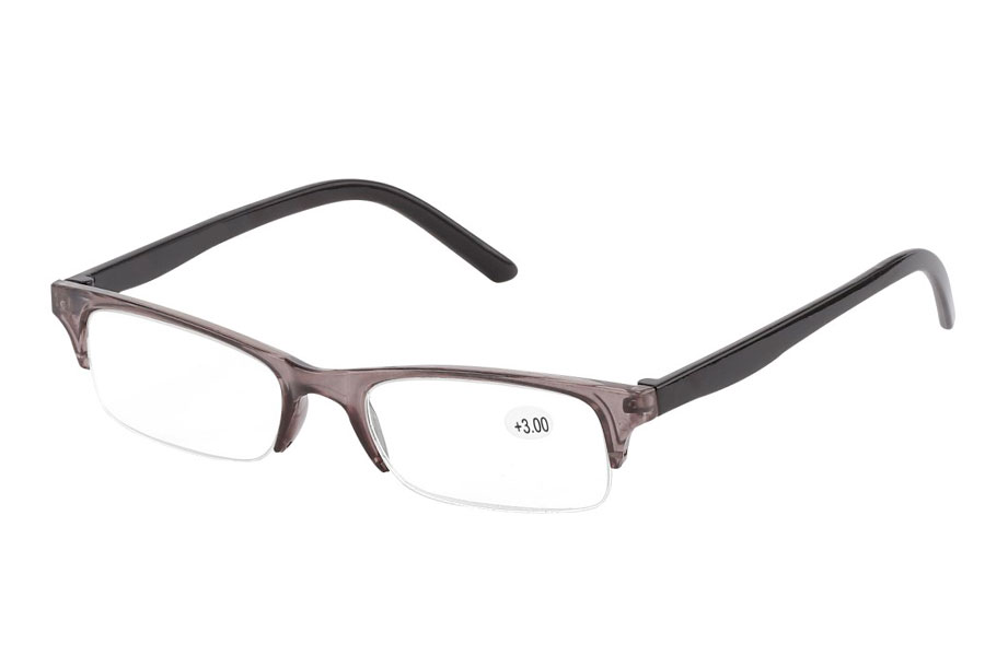 Hverdagsbrille i halv transparent grå stel.  - Design nr. b228