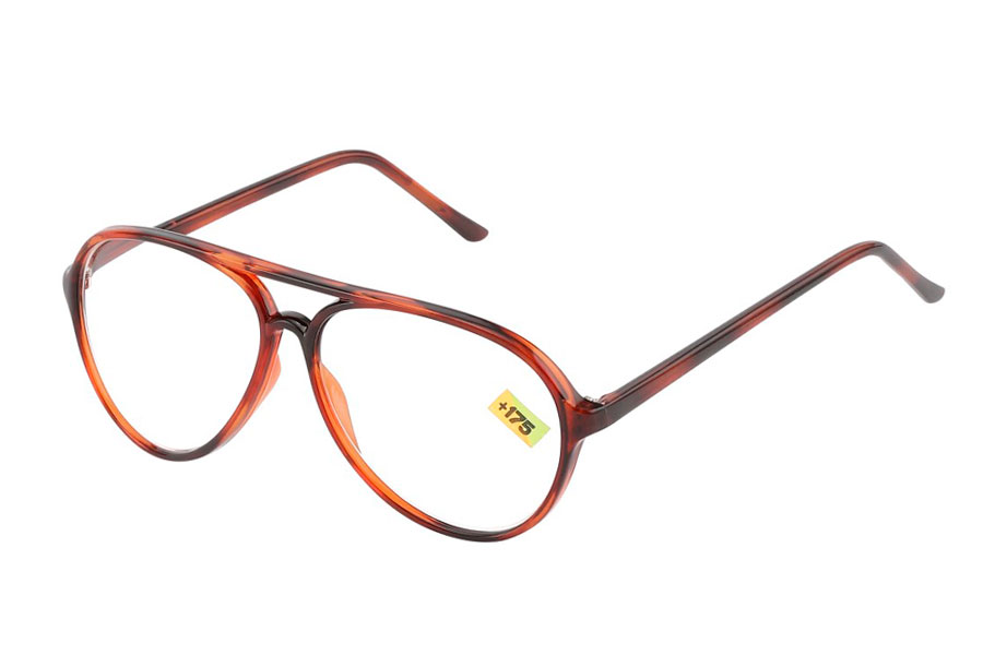 Orange-brin skildpadde aviator brille i kraftig design og kvalitet - Design nr. b232