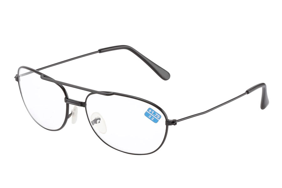 Sort metal brille med læsefelt - Design nr. b233