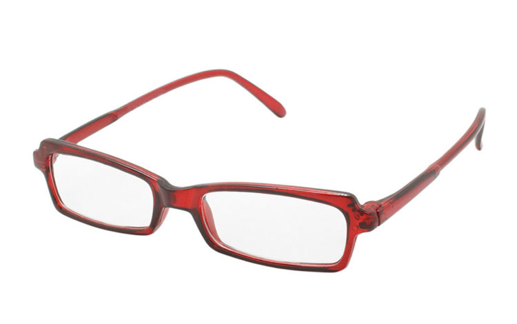 Rød transparent brille med styrke - Design nr. b237
