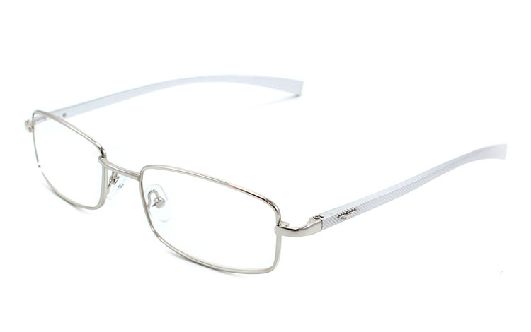Sølvfarvet hverdagsbrille med vinge på stangen - Design nr. b250