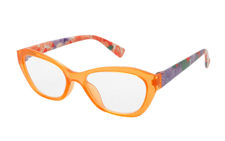 Skøn orange flower power brille