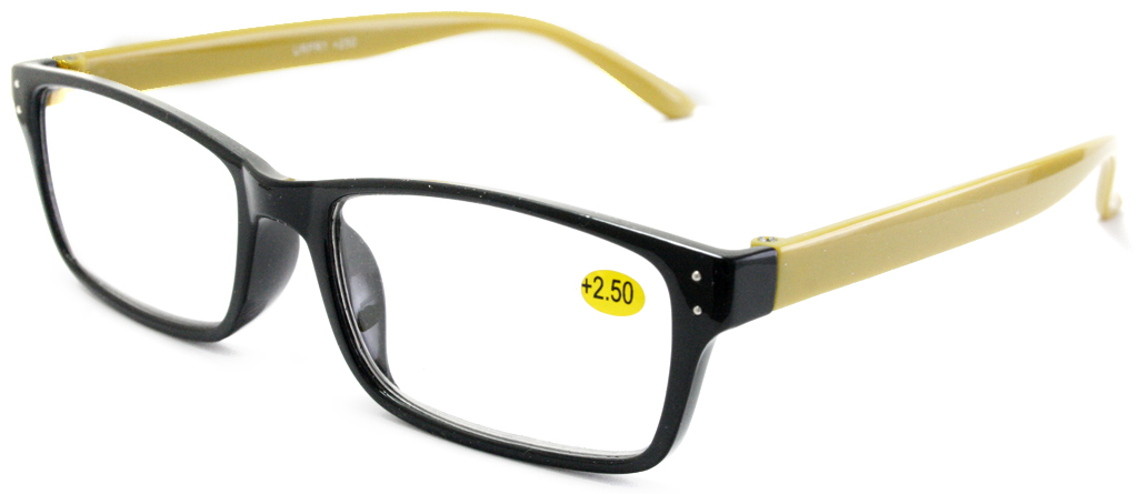 Læsebrille med gule stænger - Design nr. b30