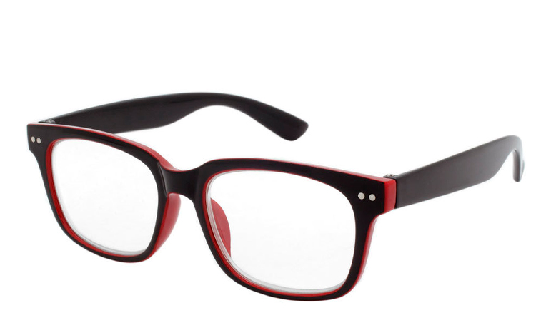 Sort og rød brille med kraftigt design - Design nr. b327