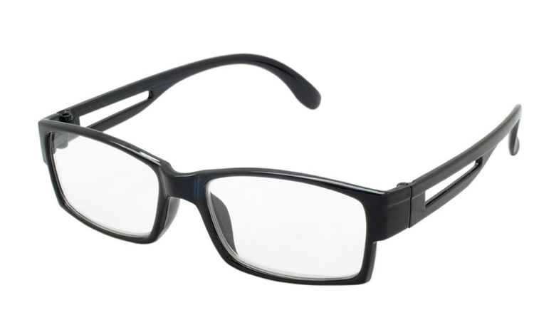 Sort læsebrille i enkelt firkantet design - Design nr. b343
