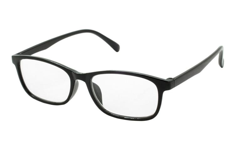 Sort brille i let design med bløde hjørner. - Design nr. b345