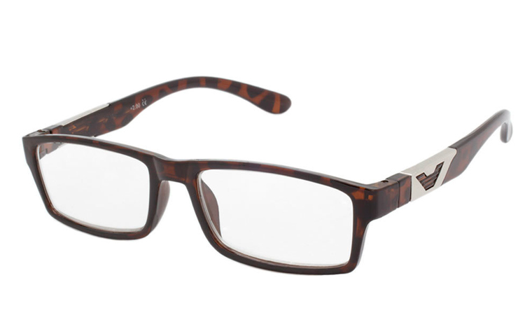 Brun spættet brille i firkantet enkelt design - Design nr. b367