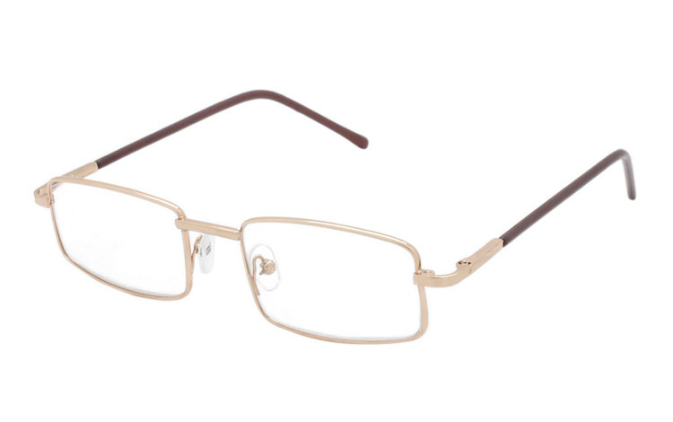 Guldfarvet metal brille i let design - Design nr. b394