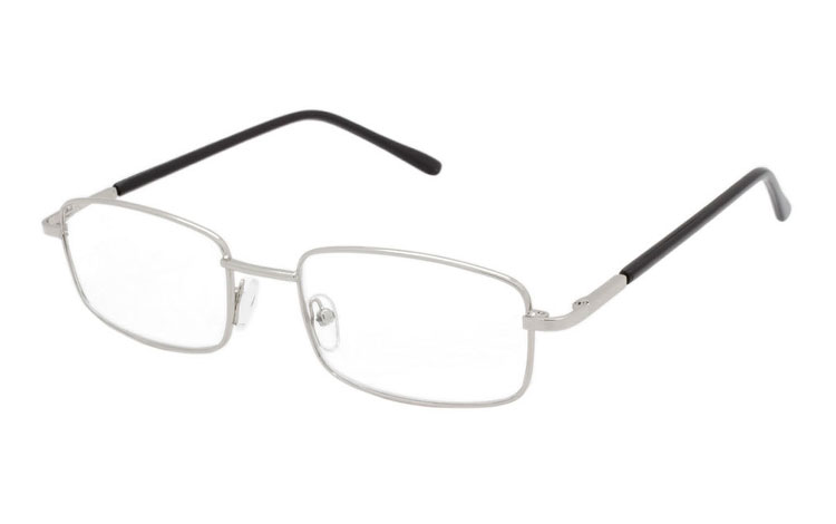 Let og elegant hverdagsbrille i sølvfarvet metal - Design nr. b396
