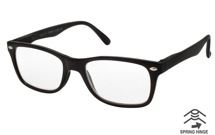 Flot sort stilet brille i let wayfarer design - Design nr. b425