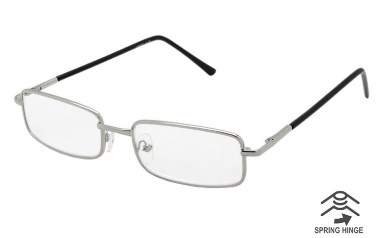 Flot enkelt brille i sølvfarvet metal - Design nr. b435