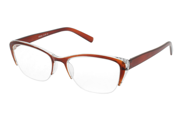 Flot brille i transparent brun plastik stel - Design nr. b436