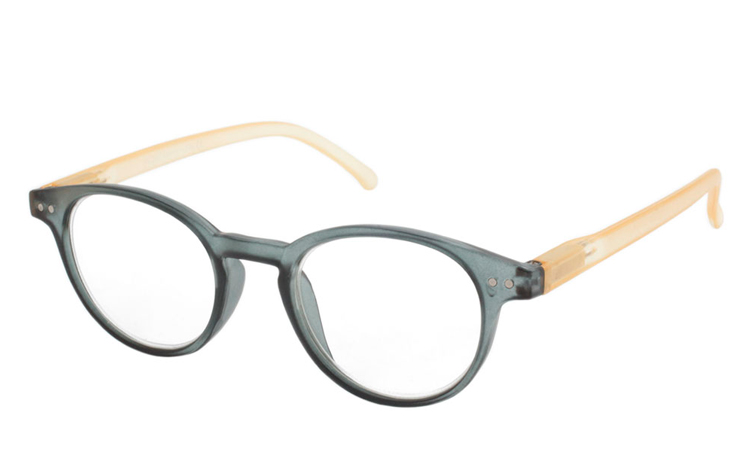 Flot moderigtig rund brille i mat transparent stel - Design nr. b440