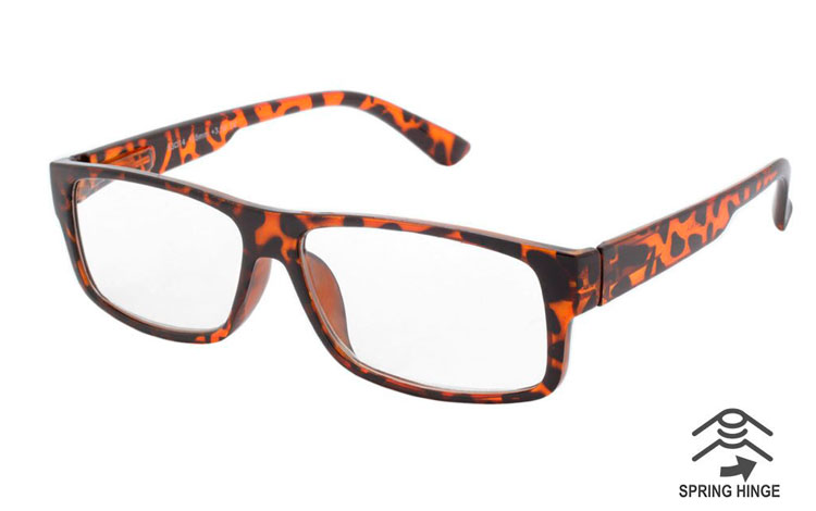 Flot orangebrun brille i skildpadde/leopard mønster - Design nr. b456