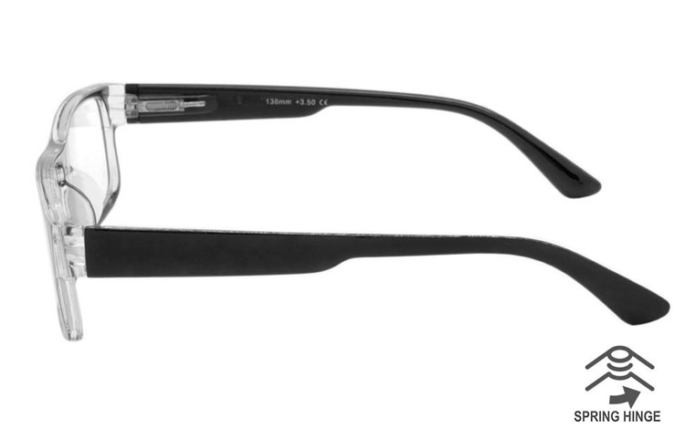 Flot sort brille med transparent bagside - hverdagsbriller.dk - billede 2