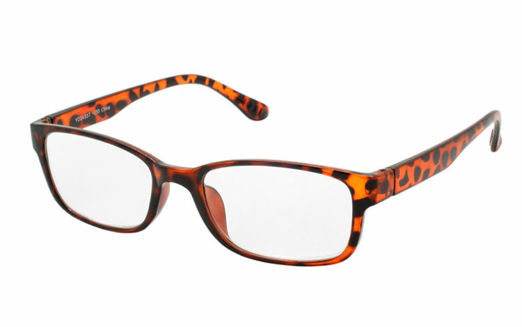 Flot stilet brille rød-brunt spættet stel. - Design nr. b471