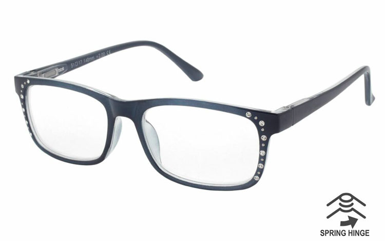 Mørkeblå feminin brille med smukke similisten