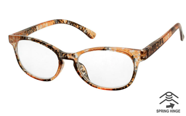 Smuk GLIMMER brille i orange/brun/sort farvemix - Design nr. b484