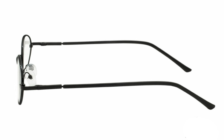 Sort oval metal brille i moderne design - hverdagsbriller.dk - billede 3