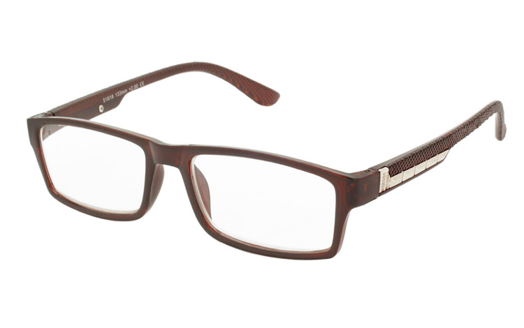 Flot enkelt brille i orange-brunt firkantet design - Design nr. b493