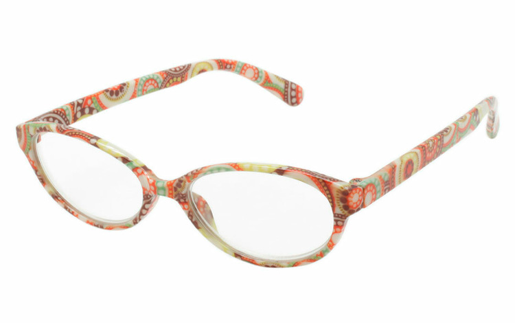Smuk damebrille i let cateye med spændende mønster - Design nr. b500