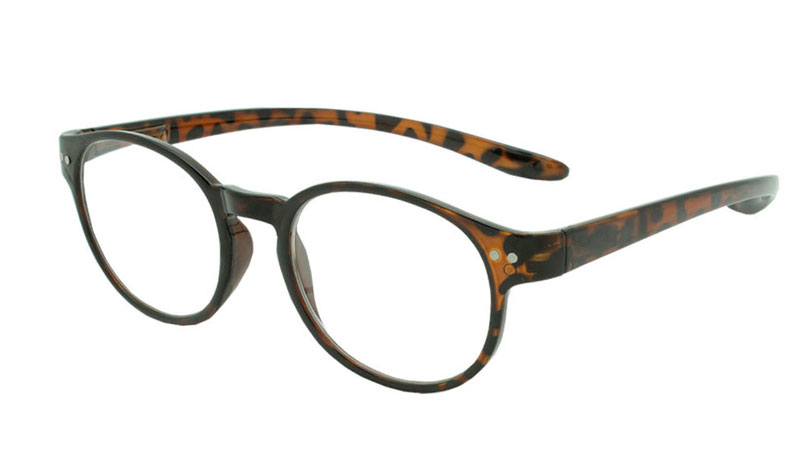 Smart rund brille i stilet leopard/skildpaddebrun farvet design. - Design nr. b93