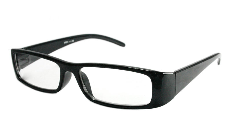 Sort firkantet brille med bløde former - Design nr. b98