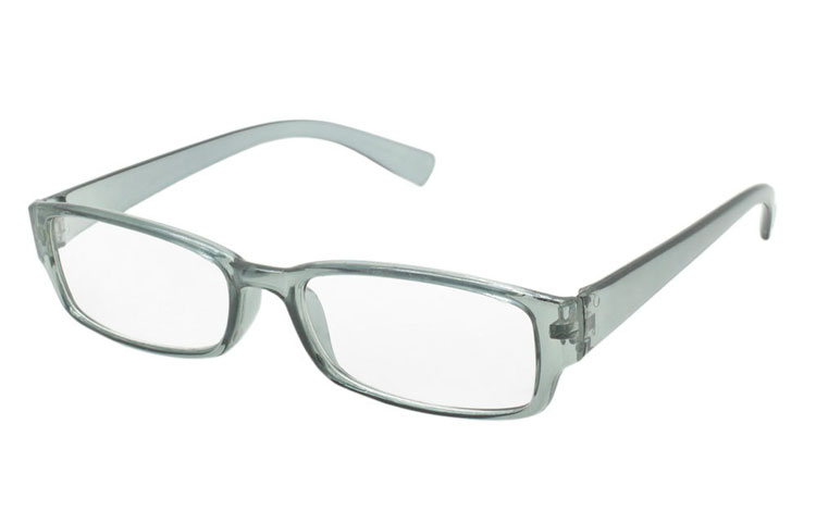 Grå transparent brille med styrke