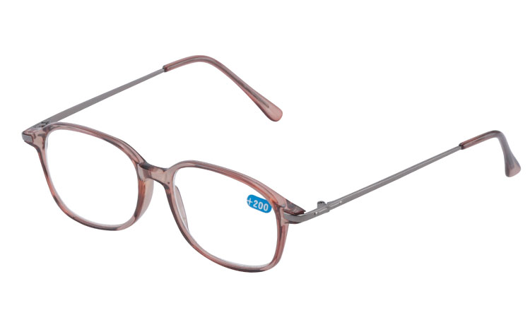 Brille halvtransparent smokey brunt stel