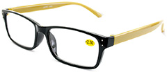 Læsebrille med gule stænger