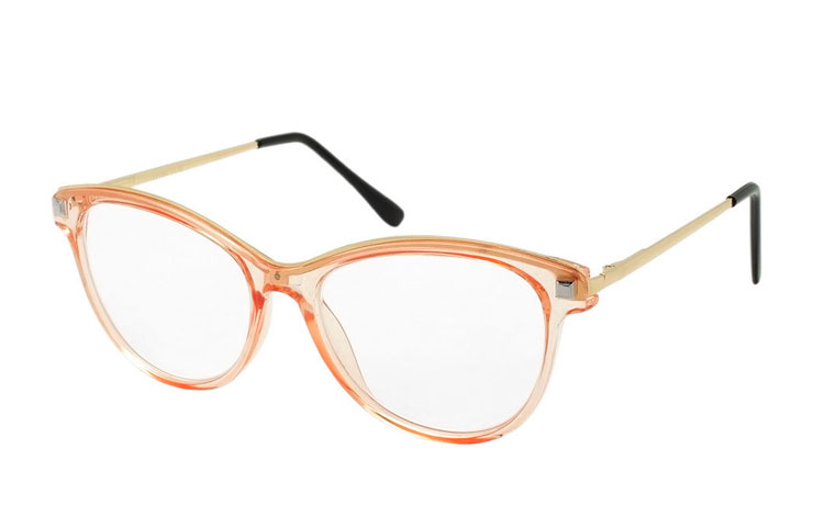 Flot stor feminin brille i let cateye design.