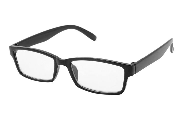 Sort brille i stilet firkantet design